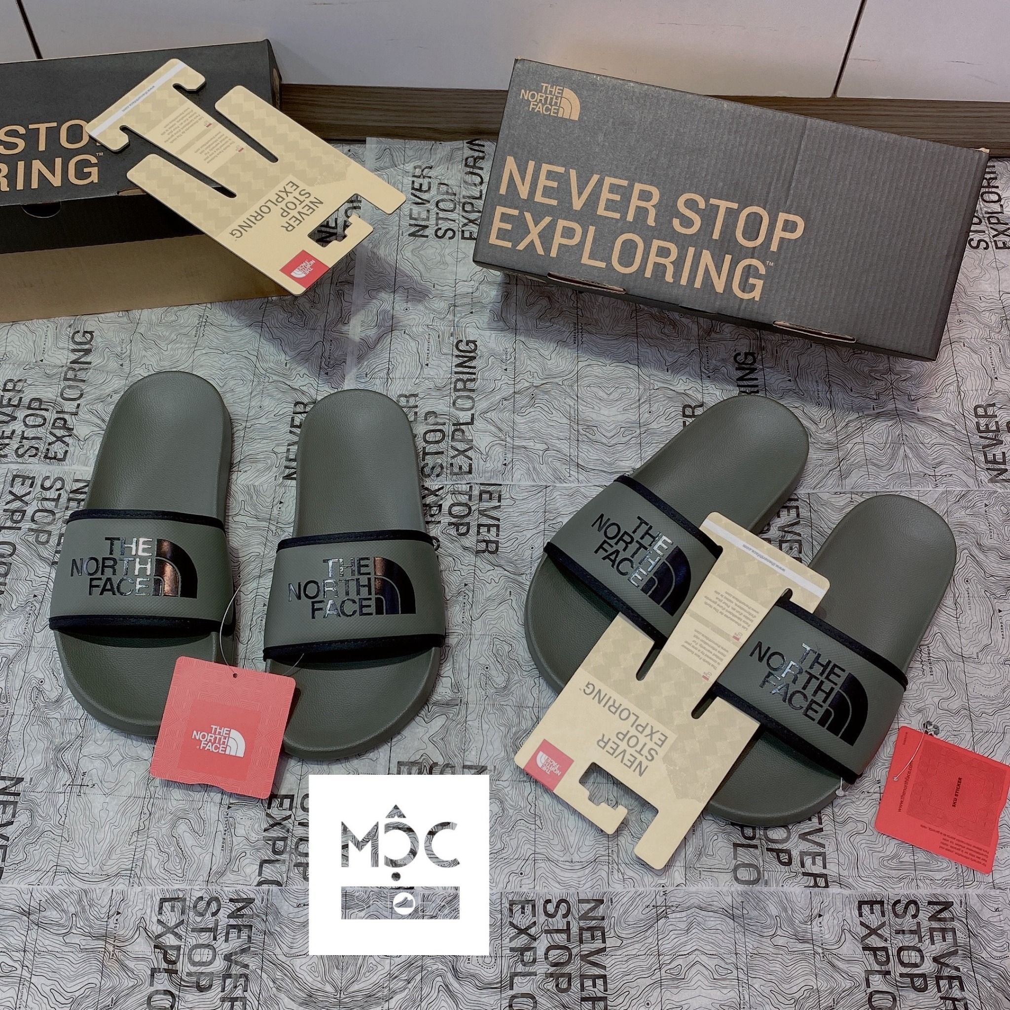  0216 - HÀNG CHÍNH HÃNG - DÉP THE NORTH FACE BASE CAMP SLIDE III - XANH RÊU - *OLIVE* - 2021** - Code: NF0A4T2RKY4 