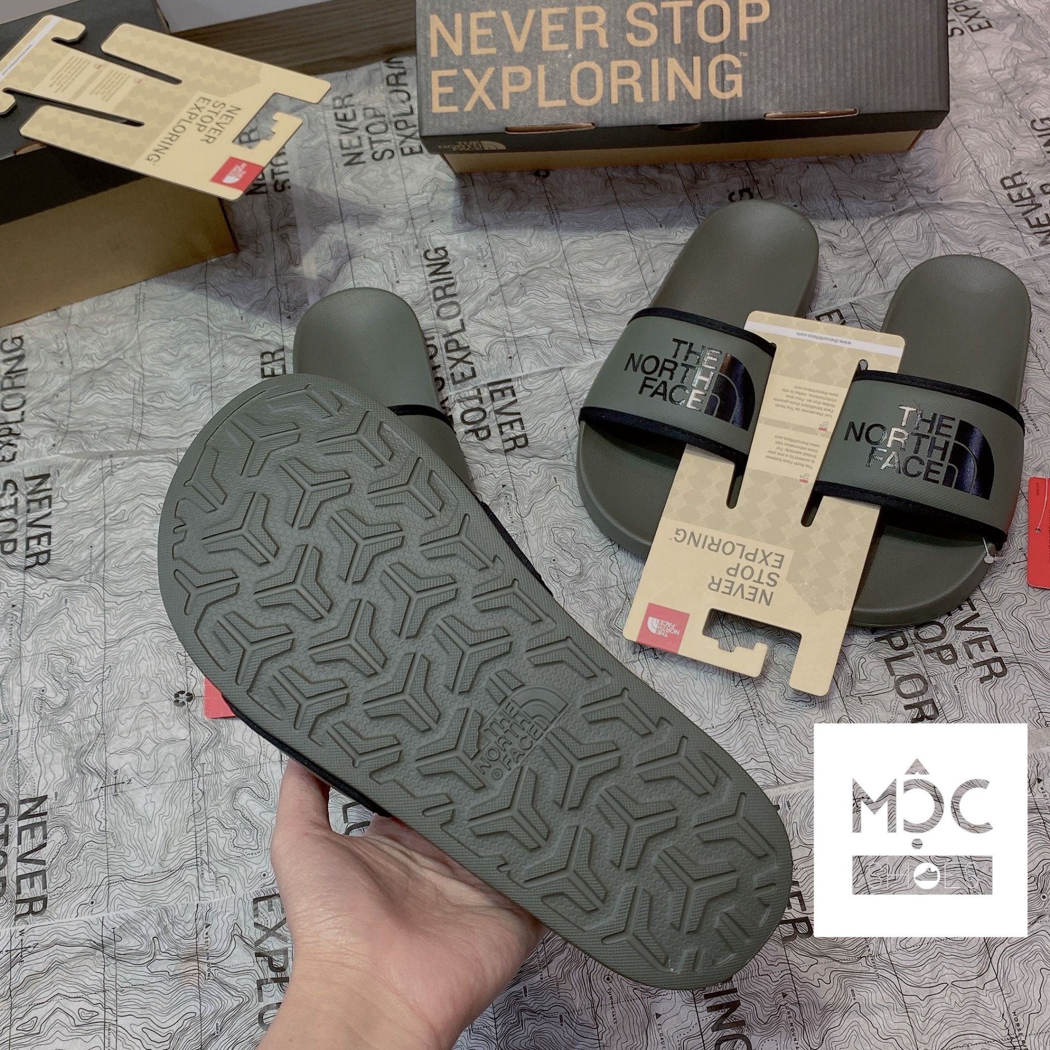  0216 - HÀNG CHÍNH HÃNG - DÉP THE NORTH FACE BASE CAMP SLIDE III - XANH RÊU - *OLIVE* - 2021** - Code: NF0A4T2RKY4 