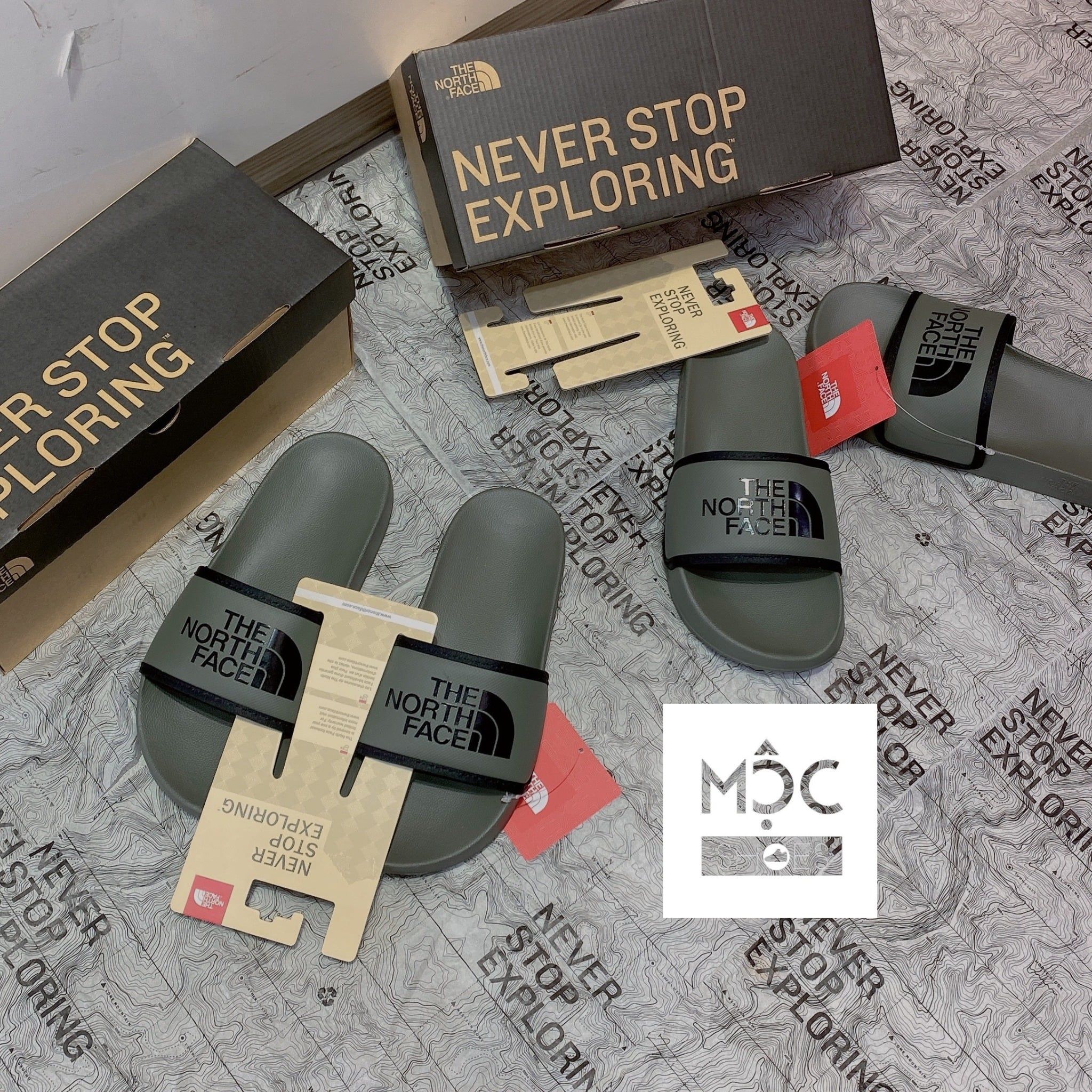  0216 - HÀNG CHÍNH HÃNG - DÉP THE NORTH FACE BASE CAMP SLIDE III - XANH RÊU - *OLIVE* - 2021** - Code: NF0A4T2RKY4 