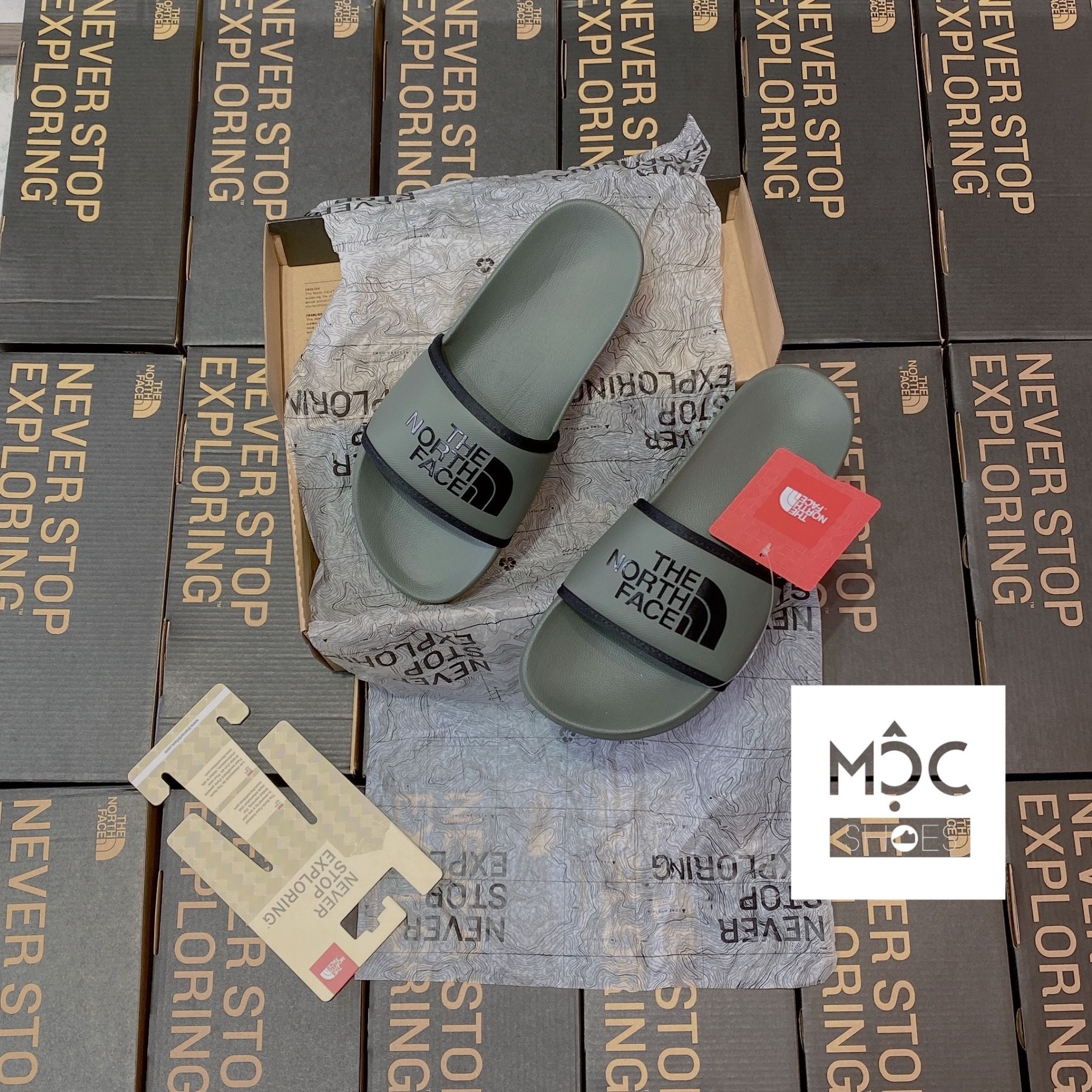  0216 - HÀNG CHÍNH HÃNG - DÉP THE NORTH FACE BASE CAMP SLIDE III - XANH RÊU - *OLIVE* - 2021** - Code: NF0A4T2RKY4 