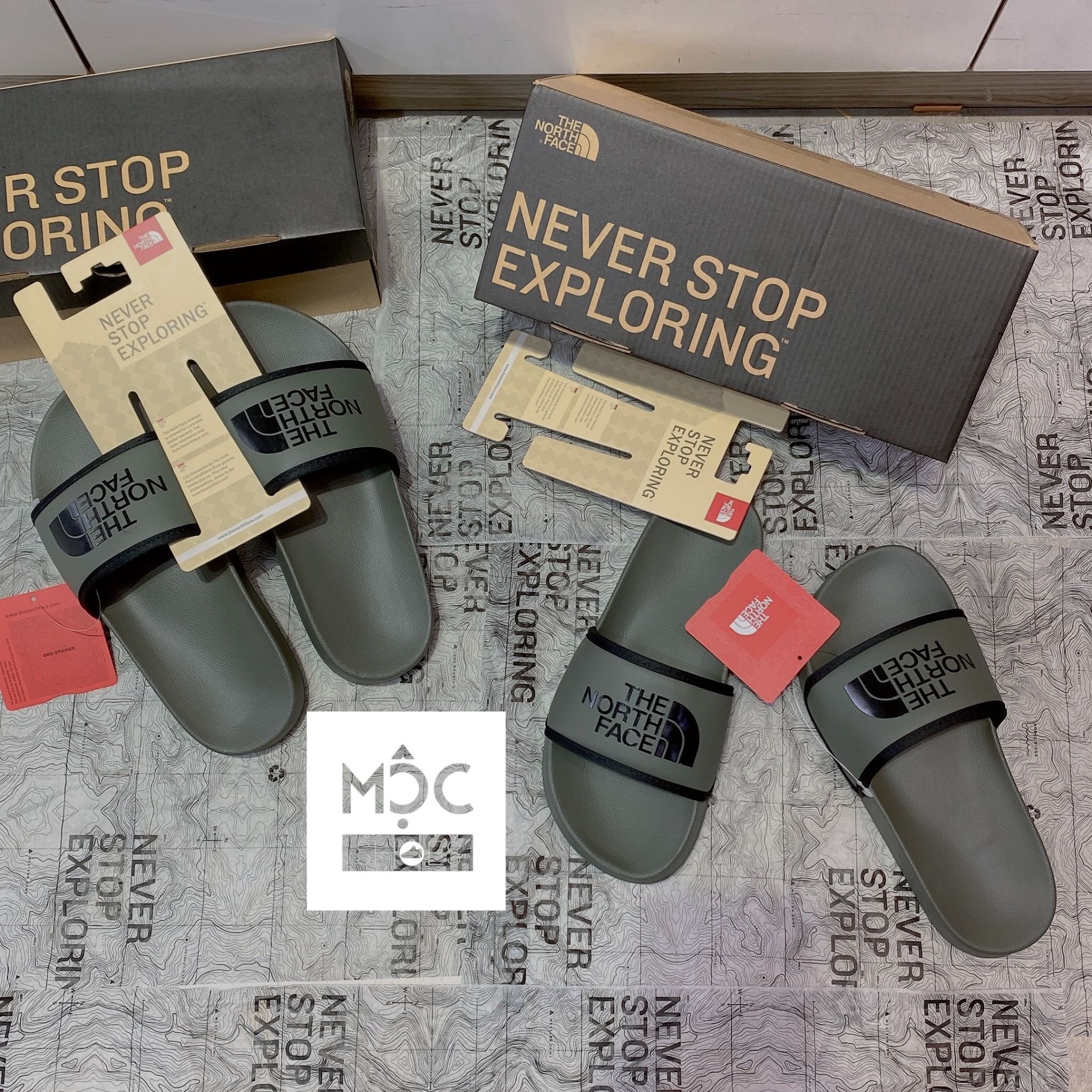  0216 - HÀNG CHÍNH HÃNG - DÉP THE NORTH FACE BASE CAMP SLIDE III - XANH RÊU - *OLIVE* - 2021** - Code: NF0A4T2RKY4 