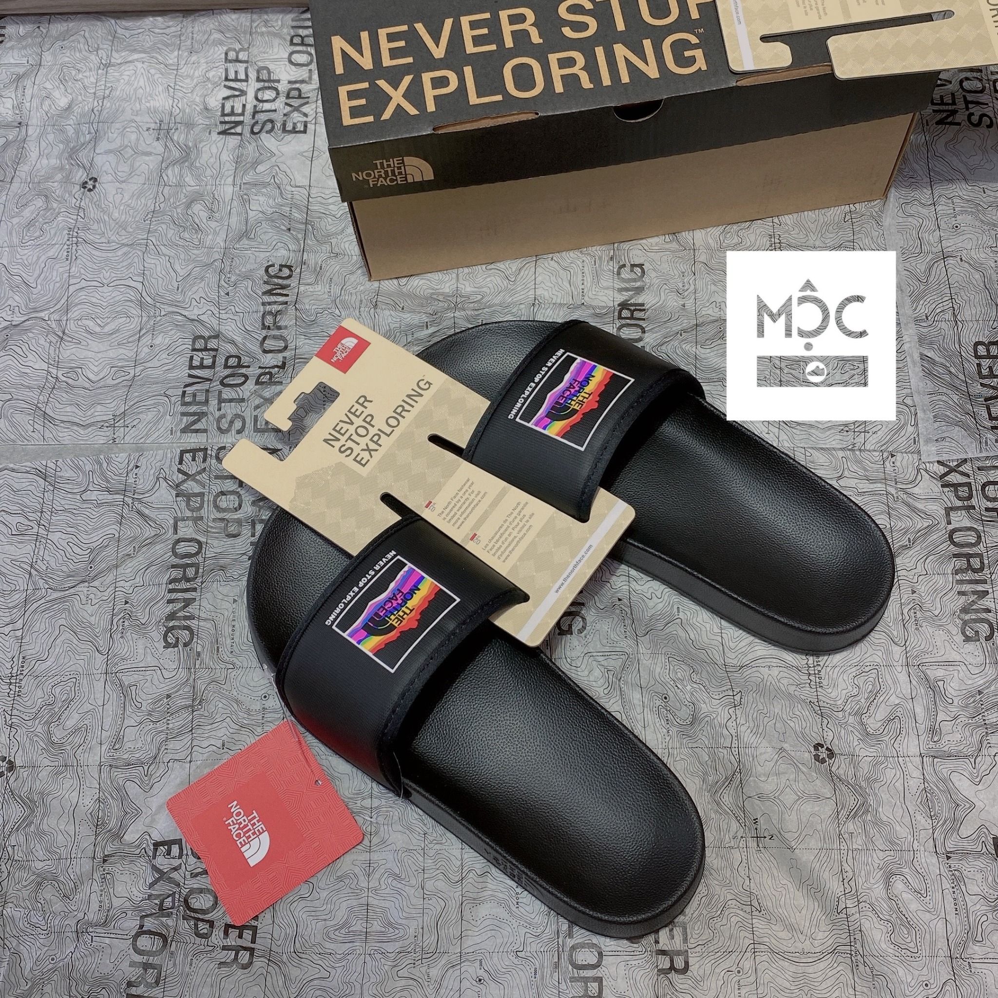  0217 - HÀNG CHÍNH HÃNG - DÉP THE NORTH FACE BASE CAMP SLIDE III - ĐEN 7 MÀU - *MULTICOLOR* - 2021** - Code: NF0A4T2RKY4 
