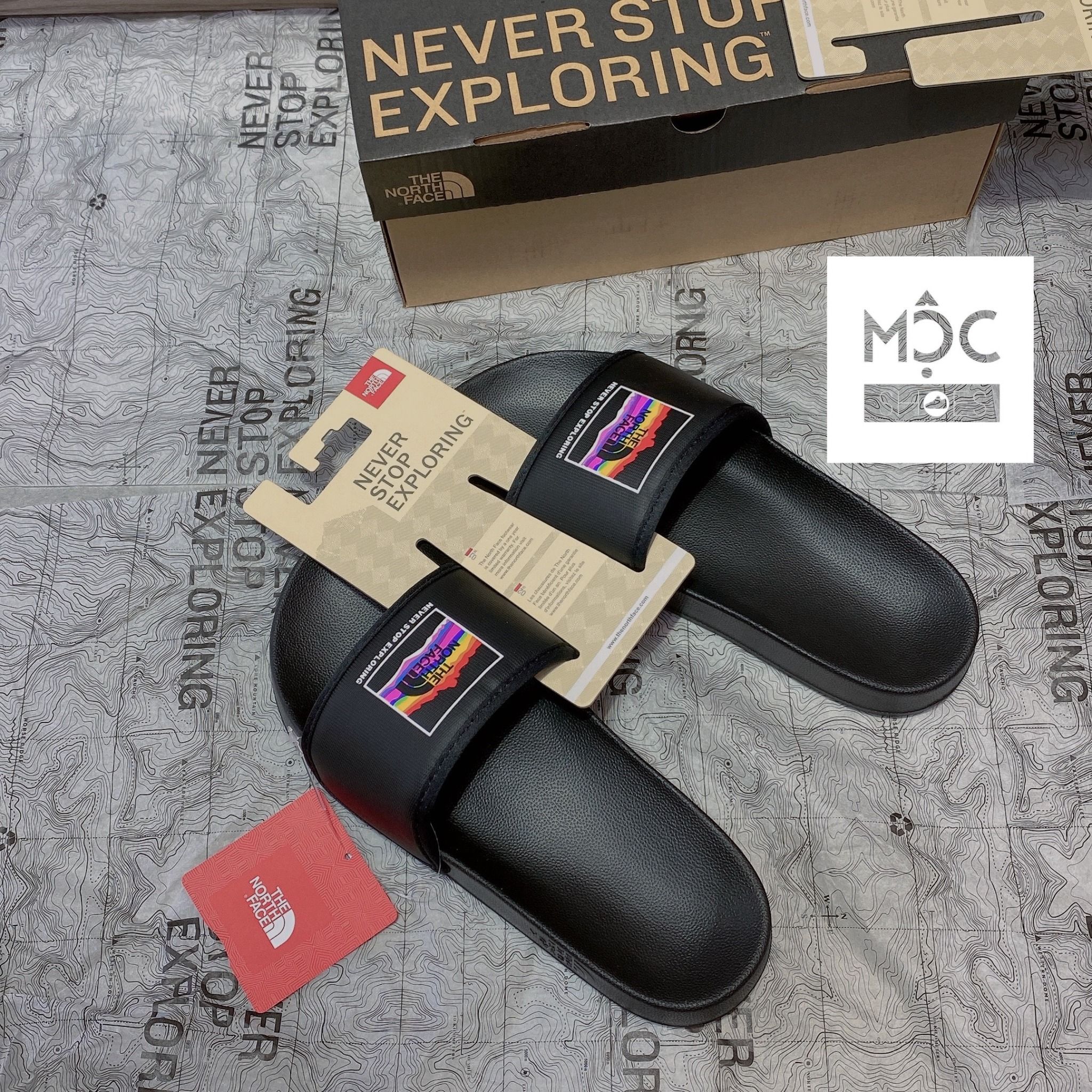 0217 - HÀNG CHÍNH HÃNG - DÉP THE NORTH FACE BASE CAMP SLIDE III - ĐEN 7 MÀU - *MULTICOLOR* - 2021** - Code: NF0A4T2RKY4 