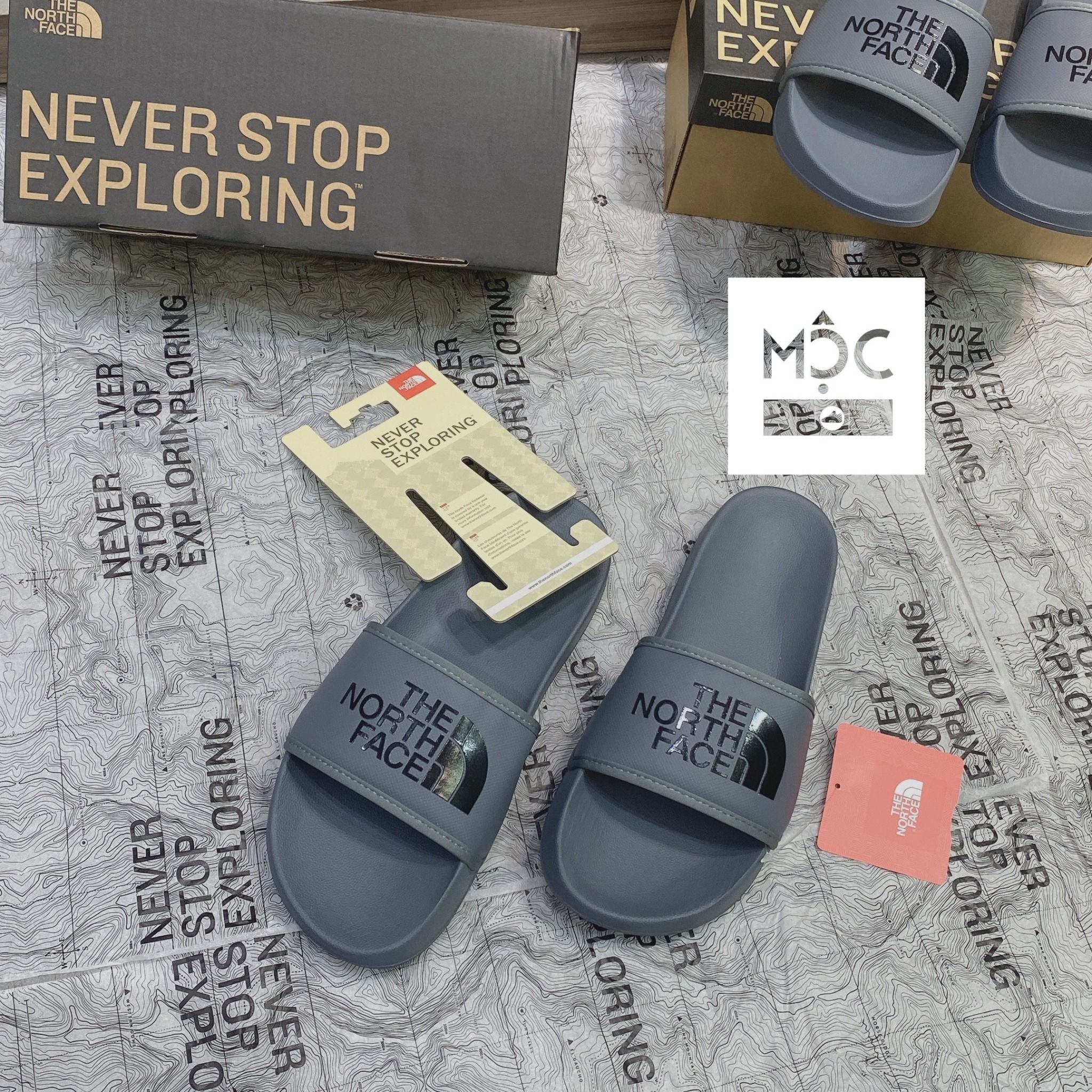  0226 - HÀNG CHÍNH HÃNG - DÉP THE NORTH FACE BASE CAMP SLIDE III - XÁM - *GREY* - 2022** - Code: NF0A4T2RKY4 