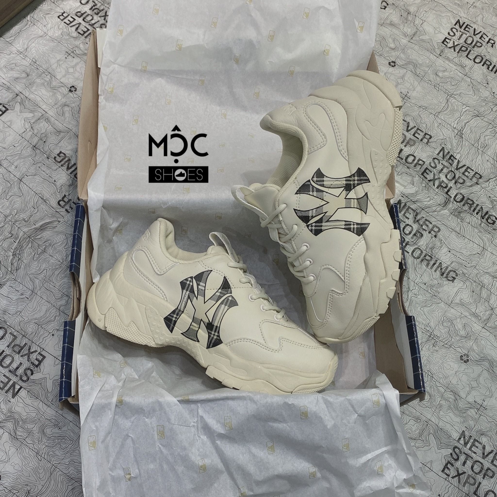  0227 - HÀNG CHÍNH HÃNG - GIÀY SNEAKER MLB BIG BALL CHUNKY - CARO - *BURBERRY* - 2022** - Code: 32SHCC011-50I 