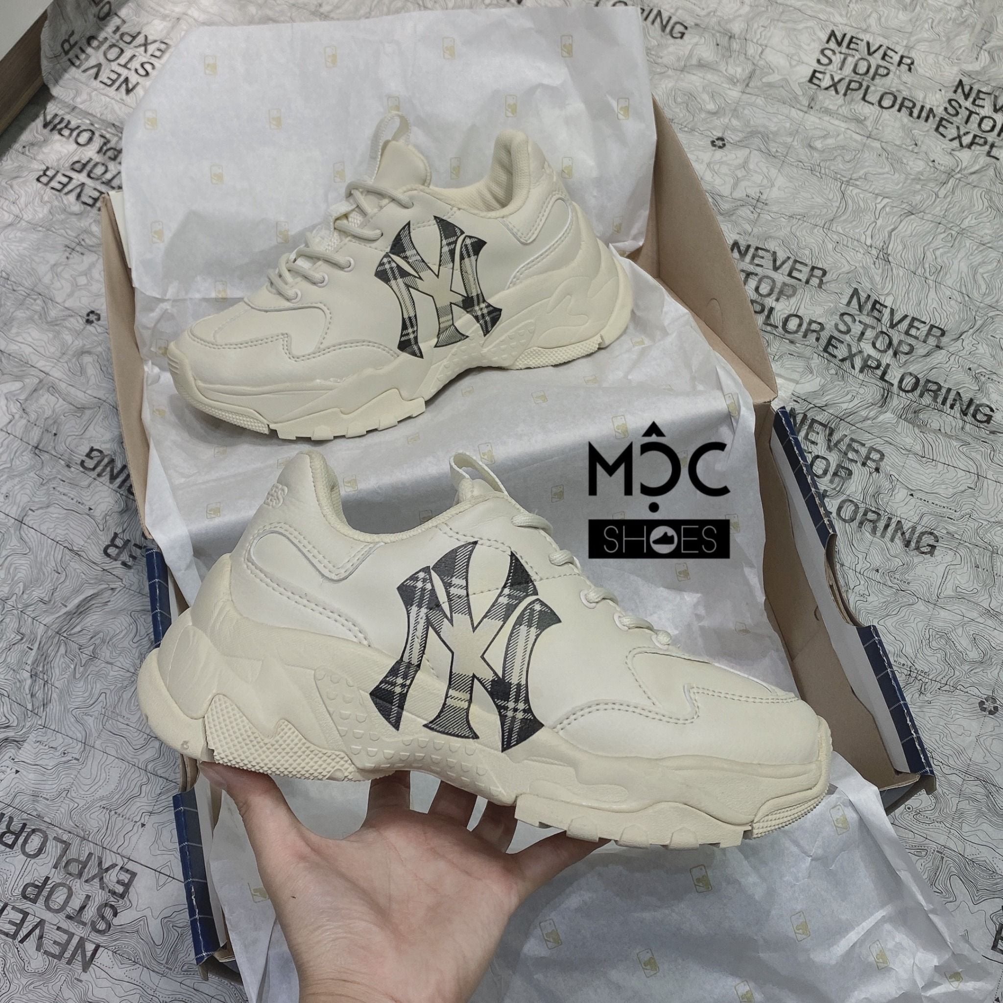  0227 - HÀNG CHÍNH HÃNG - GIÀY SNEAKER MLB BIG BALL CHUNKY - CARO - *BURBERRY* - 2022** - Code: 32SHCC011-50I 