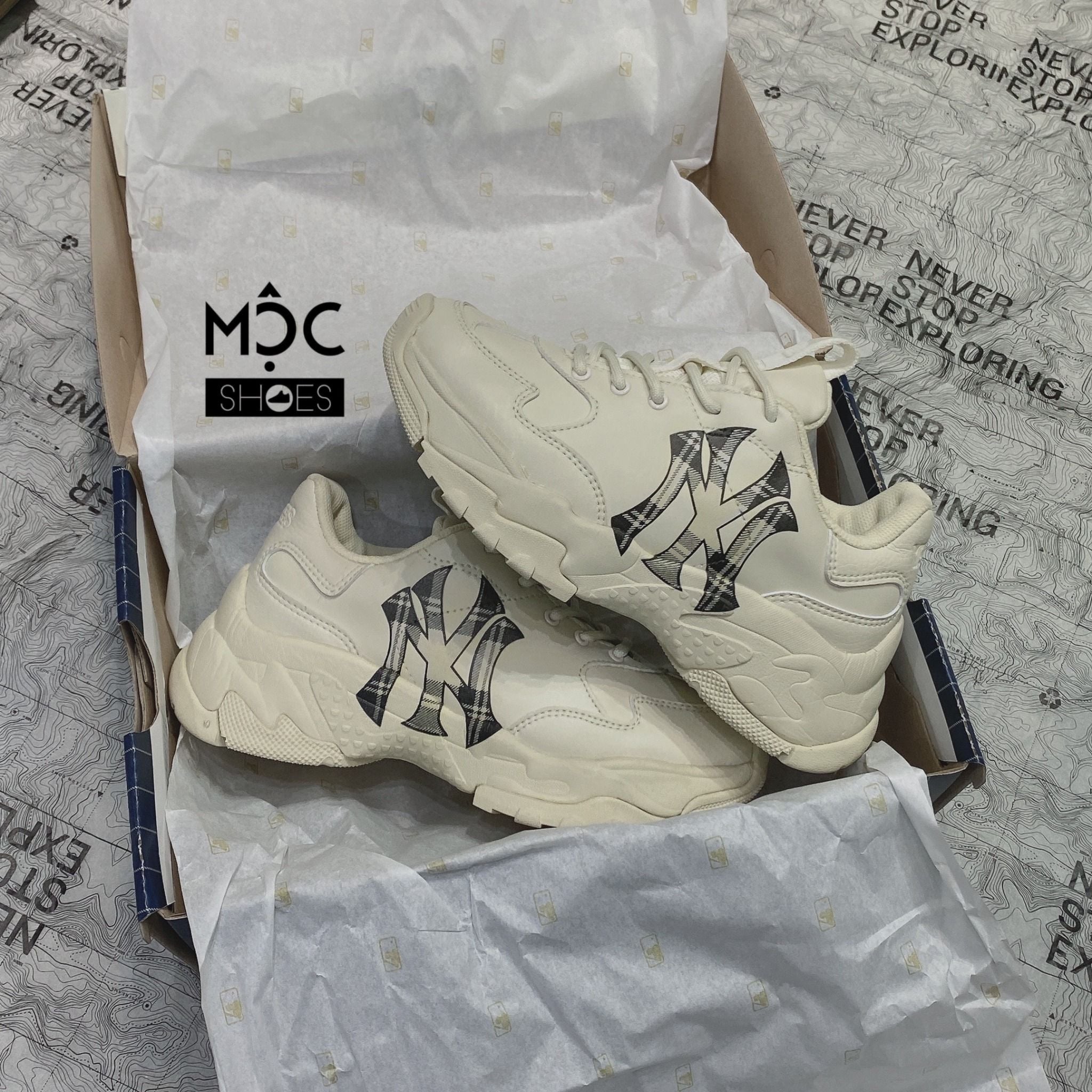  0227 - HÀNG CHÍNH HÃNG - GIÀY SNEAKER MLB BIG BALL CHUNKY - CARO - *BURBERRY* - 2022** - Code: 32SHCC011-50I 