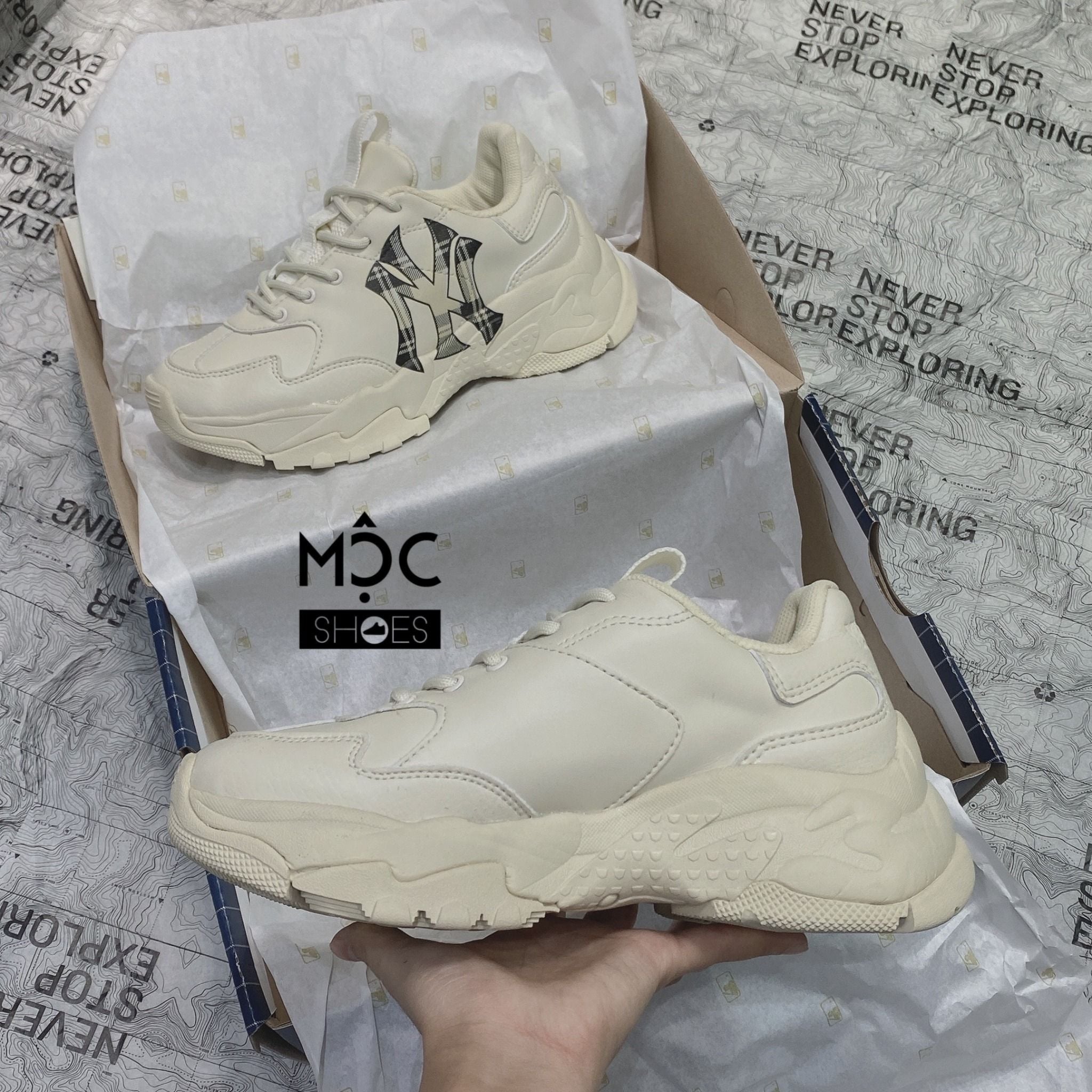  0227 - HÀNG CHÍNH HÃNG - GIÀY SNEAKER MLB BIG BALL CHUNKY - CARO - *BURBERRY* - 2022** - Code: 32SHCC011-50I 