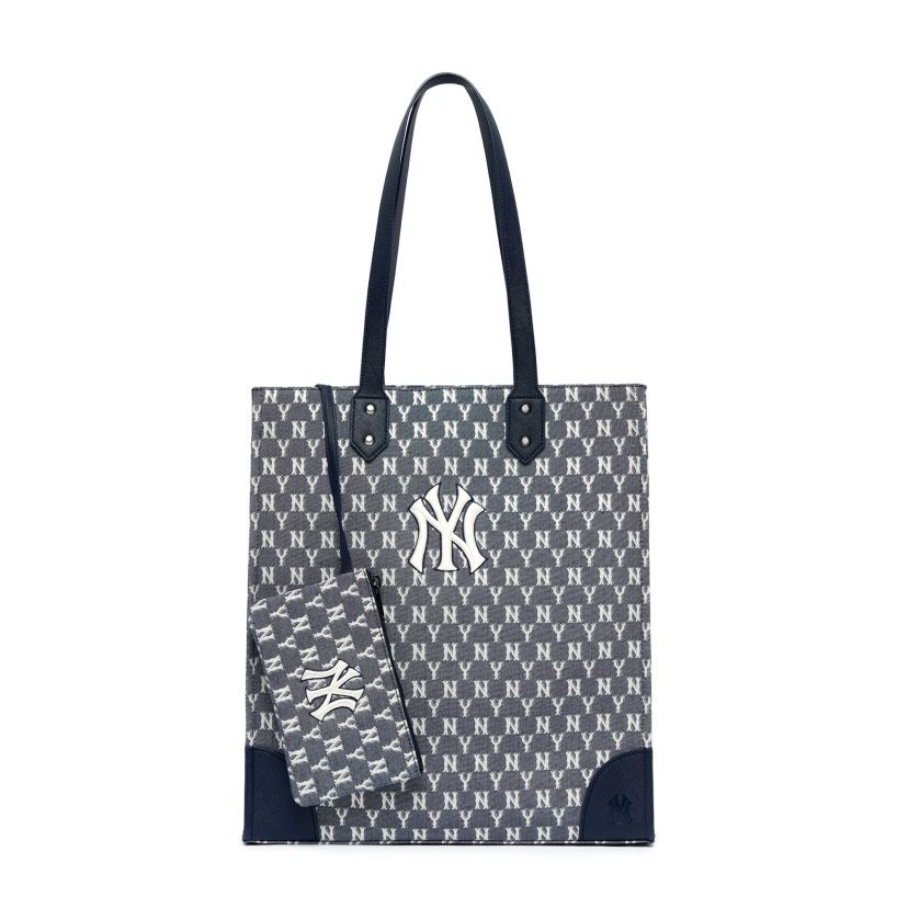  0397 - HÀNG CHÍNH HÃNG - Túi TOTE MLB họa tiết Monogram Jacquard TOTE Shopping - Xanh Navy 