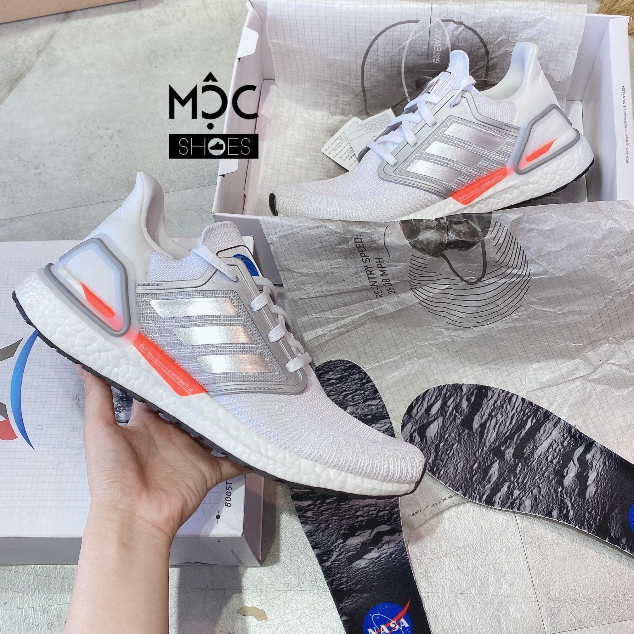  0238  - HÀNG CHÍNH HÃNG - GIÀY ADIDAS ULTRABOOST 20 TRẮNG NASA - *WHITE GREY* - 2022** - Code: FX7992 