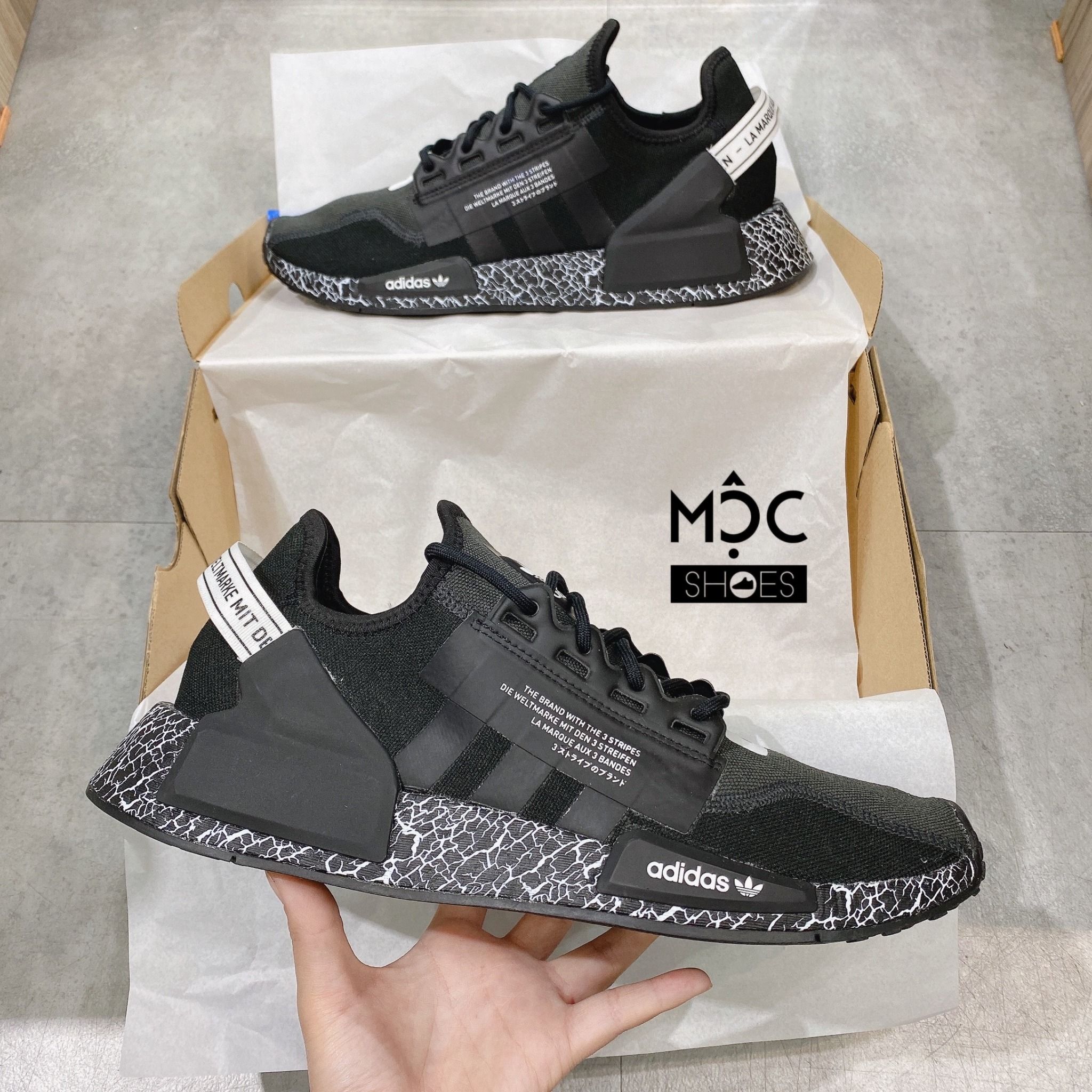  0251 - HÀNG CHÍNH HÃNG - GIÀY ADIDAS NMD (14) - R1 ĐẾ THUNDER - MÀU ĐEN - *2022* 