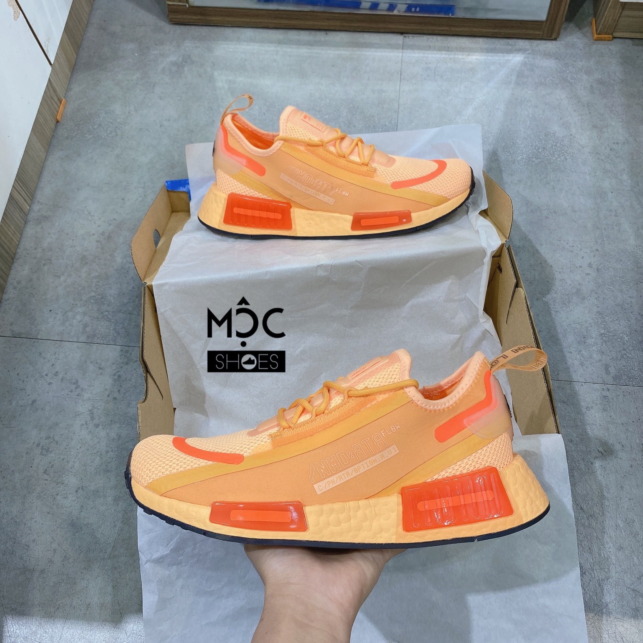  0249 - HÀNG CHÍNH HÃNG - GIÀY ADIDAS NMD (12) - R1 SPECTOO MÀU CAM *2022* 