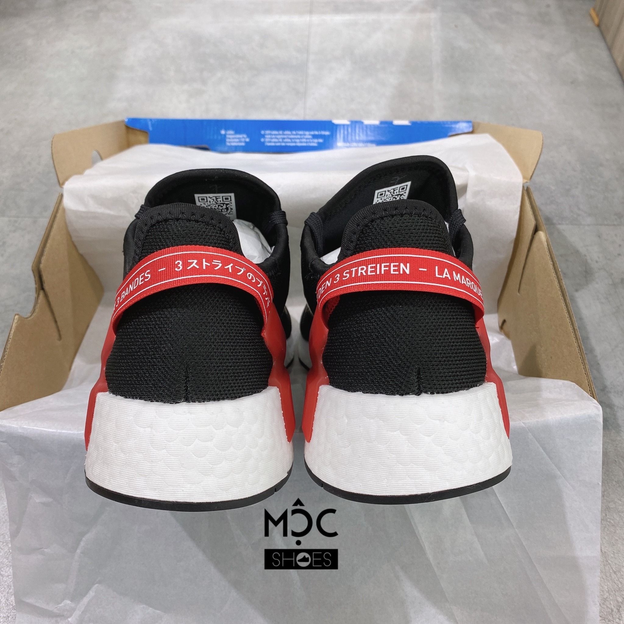  0254 - HÀNG CHÍNH HÃNG - GIÀY ADIDAS NMD (16) - R1V2 Đen Đế Trắng - 2 Cục Xanh Đỏ - MÀU ĐEN - *2022* 