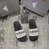  0258 - HÀNG CHÍNH HÃNG - DÉP ADIDAS CLOUDFOAM COMFORT - LOGO QUAI TRẮNG - *BLACK/WHITE* - (12) - Code: 