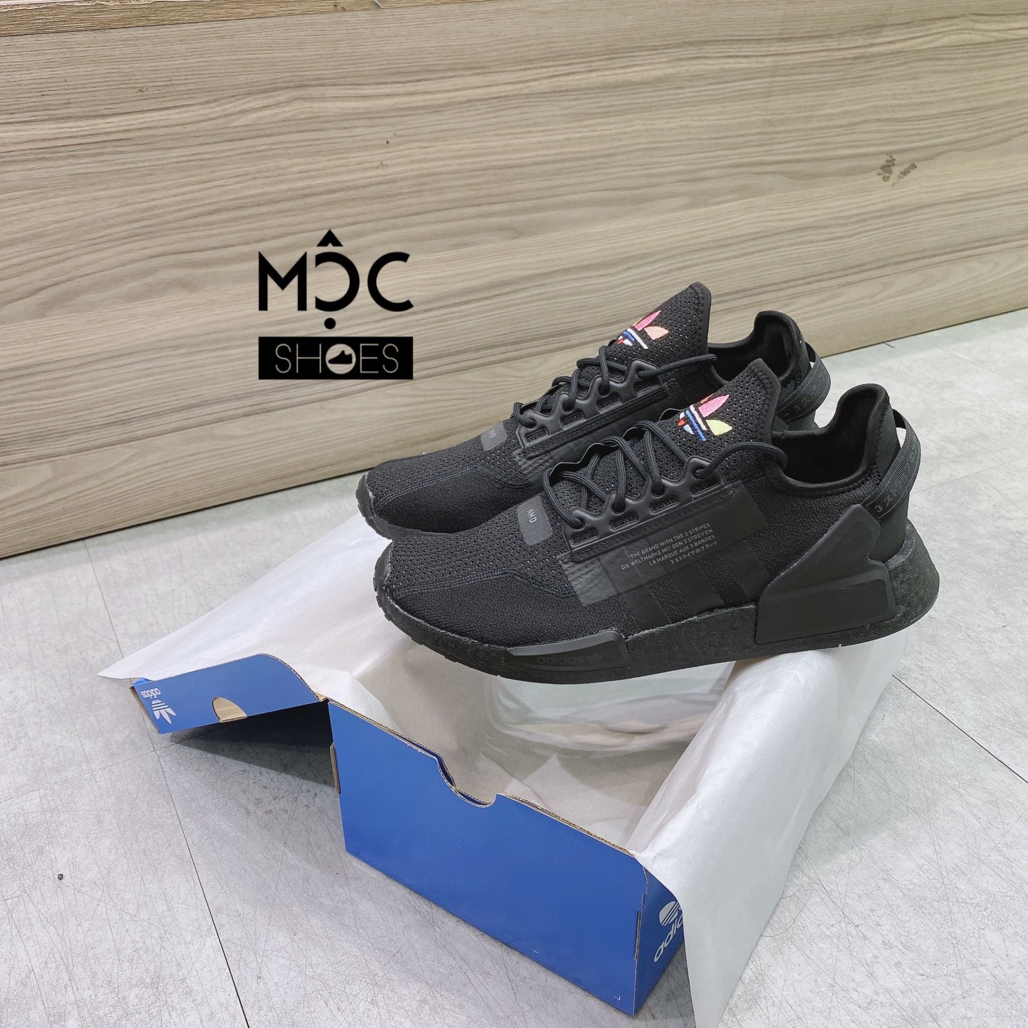  0252 - HÀNG CHÍNH HÃNG - GIÀY ADIDAS NMD (17) - R1V2 Logo 7 màu - MÀU ĐEN - *2022* 