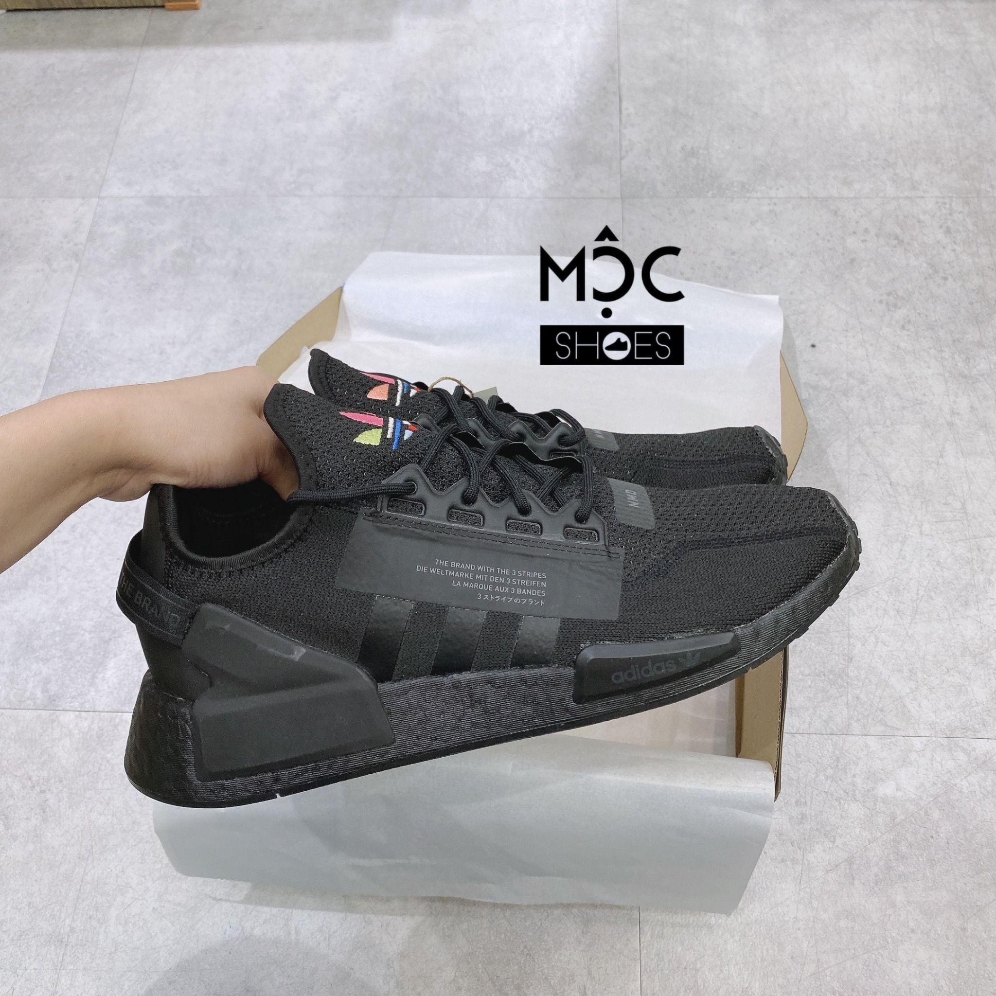  0252 - HÀNG CHÍNH HÃNG - GIÀY ADIDAS NMD (17) - R1V2 Logo 7 màu - MÀU ĐEN - *2022* 