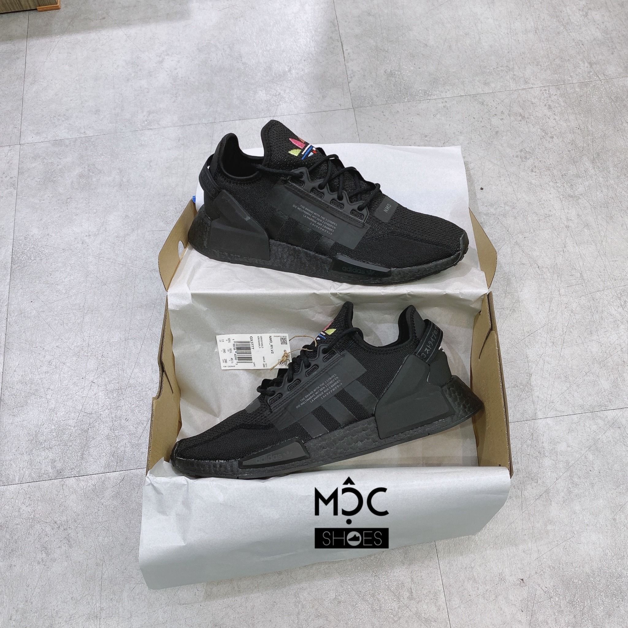  0252 - HÀNG CHÍNH HÃNG - GIÀY ADIDAS NMD (17) - R1V2 Logo 7 màu - MÀU ĐEN - *2022* 