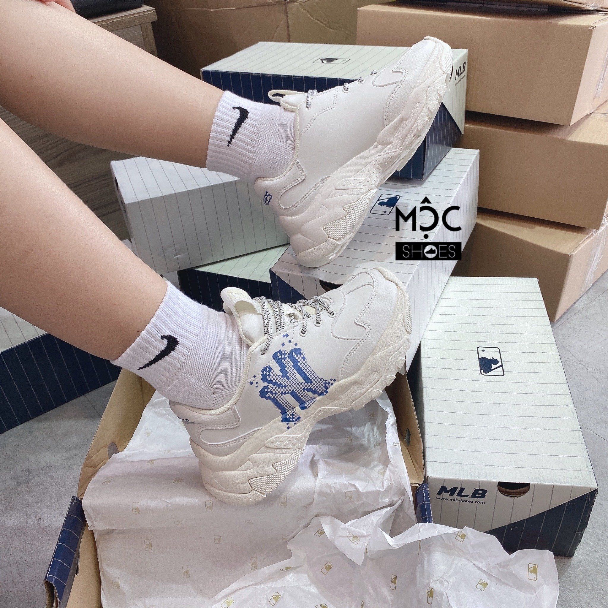  0270 - [CHÍNH HÃNG] Giày thể thao Sneaker MLB Big Ball Chunky - New York 3D - Xanh Blue - Season 2022 