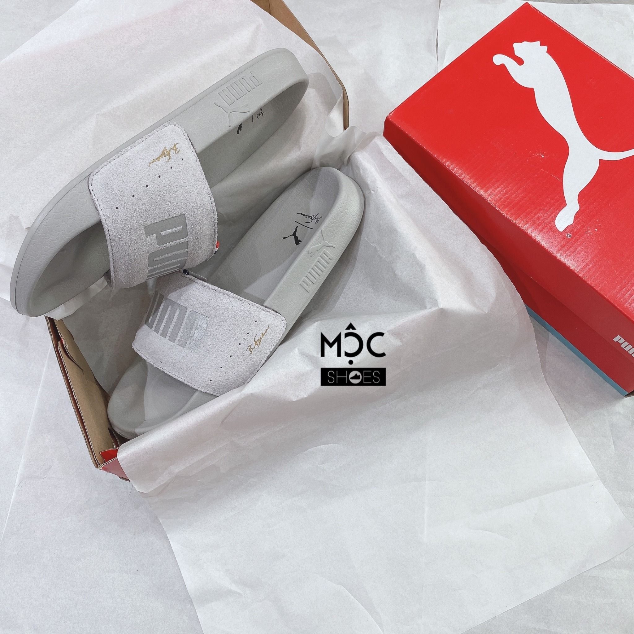  0319 - HÀNG CHÍNH HÃNG - DÉP PUMA SUEDE  LEADCAT - *GREY / CỜ PHÁP* - 2022** 