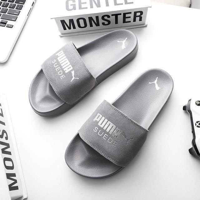  0317 - HÀNG CHÍNH HÃNG - DÉP PUMA SUEDE  LEADCAT - *GREY / LOGO SILVER* - 2022** 