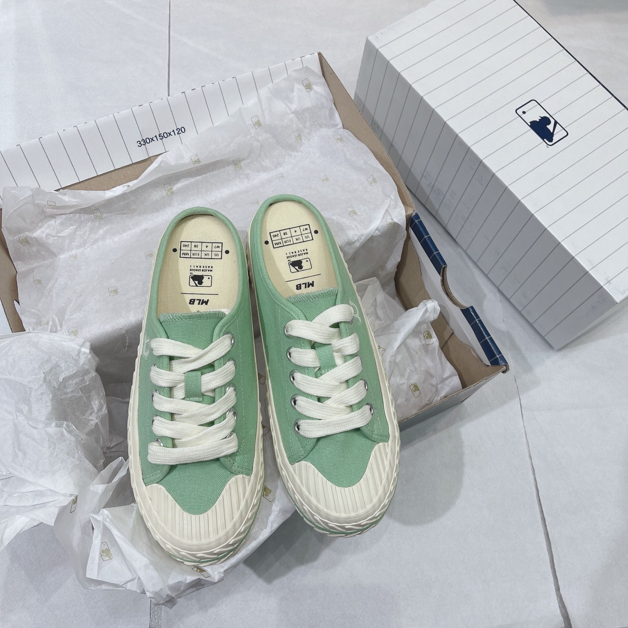  0313 - HÀNG CHÍNH HÃNG - GIÀY MLB MULE *ĐẠP GÓT* - *XANH LÁ / MINT* - 2022** 