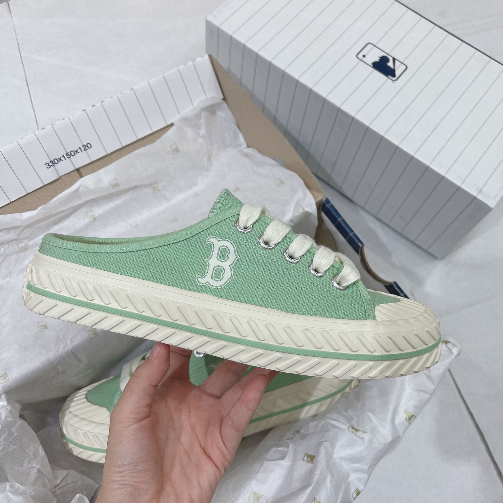 0313  HÀNG CHÍNH HÃNG  GIÀY MLB MULE ĐẠP GÓT   XANH LÁ  MINT  MỘC  SHOES