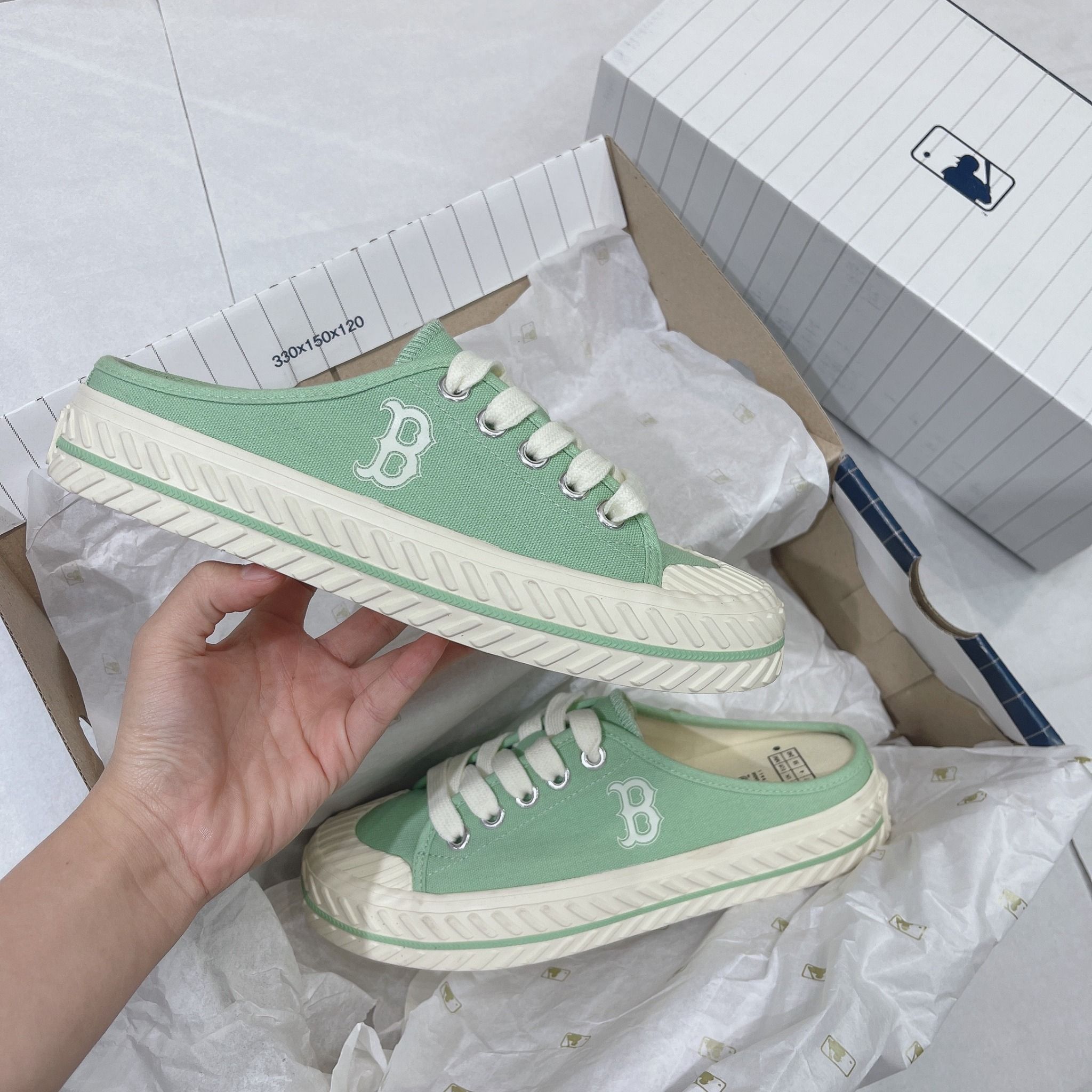  0313 - HÀNG CHÍNH HÃNG - GIÀY MLB MULE *ĐẠP GÓT* - *XANH LÁ / MINT* - 2022** 