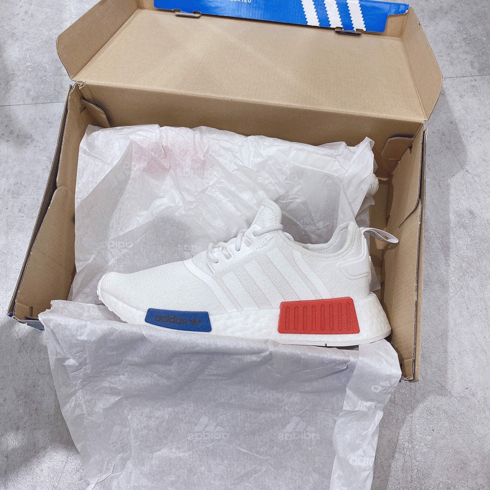  0327 - HÀNG CHÍNH HÃNG - GIÀY ADIDAS NMD (11) - TPU - Trắng - Cục Xanh + Đỏ 