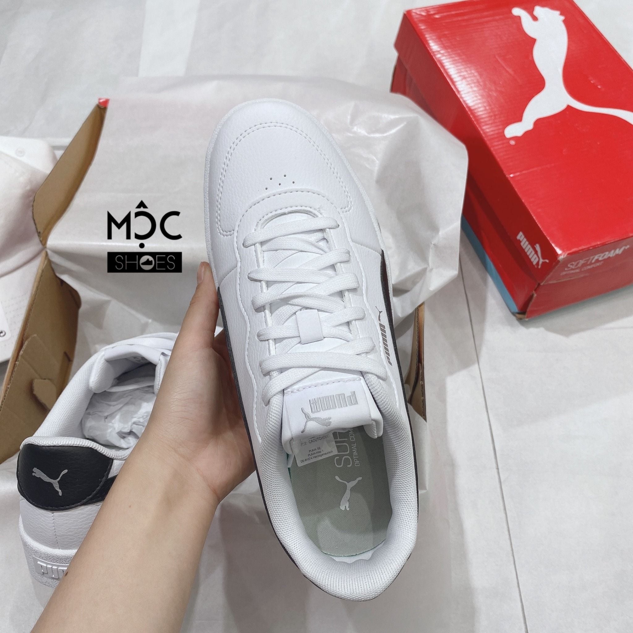  0372 - HÀNG CHÍNH HÃNG - GIÀY PUMA SKYE CLEAN *Trắng Sọc Đen* -  Code: 380147-04 
