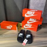  0343 - HÀNG CHÍNH HÃNG - Dép NIKE Victori One Slide - Đen Swoosh Trắng 