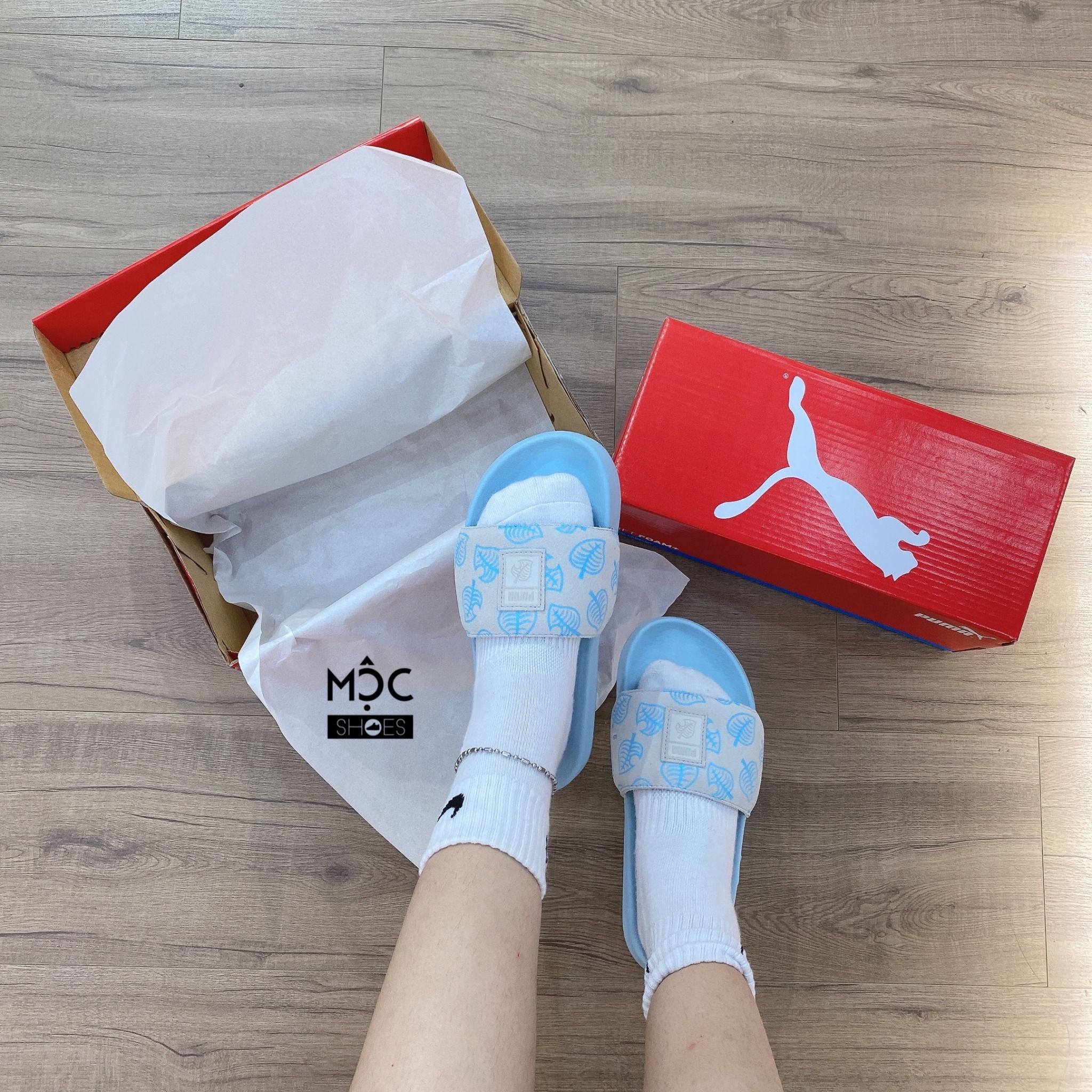  0369 - HÀNG CHÍNH HÃNG - DÉP PUMA SUEDE  LEADCAT - *XANH BIỂN* 