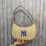  0399 - HÀNG CHÍNH HÃNG - TÚI MLB MONOGRAM HOBO BAG NEW YORK - NÂU - CODE: 32BG33111-50B 