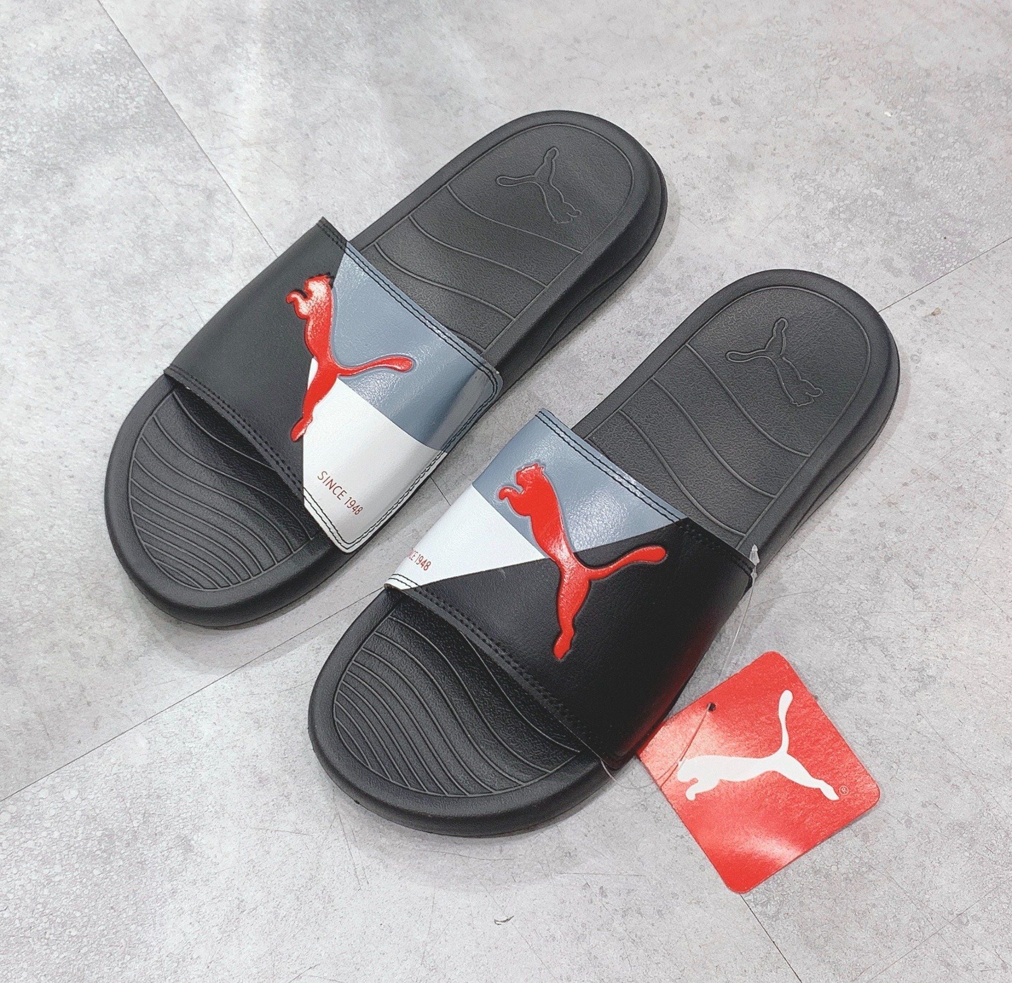  0404 - HÀNG CHÍNH HÃNG - DÉP PUMA POPCAT 2021 - *BLACK/RED LOGO* 