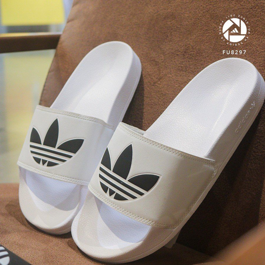  0403 - HÀNG CHÍNH HÃNG - DÉP ADIDAS LITE TRẮNG ĐEN *WHITE/BLACK* - Code: EG8272 