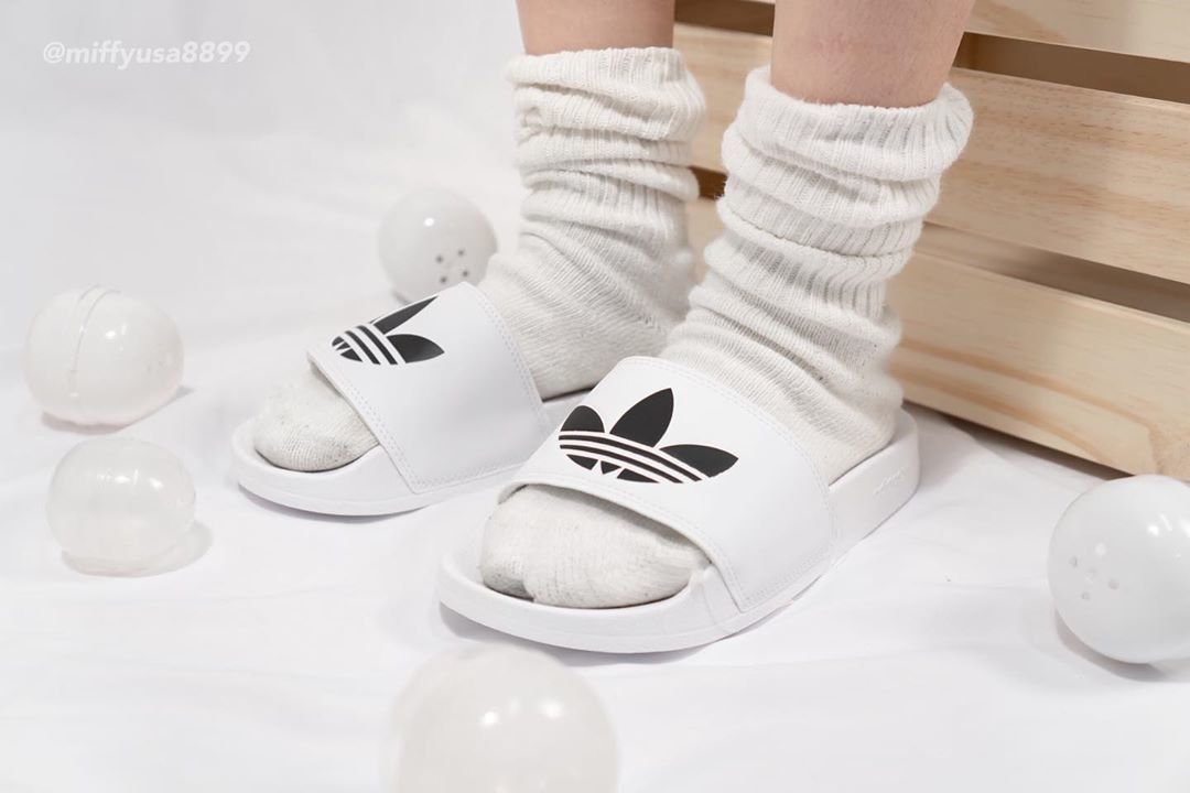  0403 - HÀNG CHÍNH HÃNG - DÉP ADIDAS LITE TRẮNG ĐEN *WHITE/BLACK* - Code: EG8272 