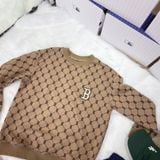  0429 - HÀNG CHÍNH HÃNG - ÁO Sweater MLB Monogram Diamond All Over Over Fit Sweatshirt Boston Red Sox  *Brown* - Code: 3AMTM0314-43BGD 