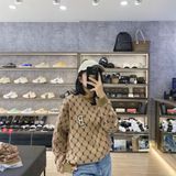  0429 - HÀNG CHÍNH HÃNG - ÁO Sweater MLB Monogram Diamond All Over Over Fit Sweatshirt Boston Red Sox  *Brown* - Code: 3AMTM0314-43BGD 