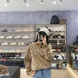  0429 - HÀNG CHÍNH HÃNG - ÁO Sweater MLB Monogram Diamond All Over Over Fit Sweatshirt Boston Red Sox  *Brown* - Code: 3AMTM0314-43BGD 