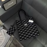  0437 - HÀNG CHÍNH HÃNG - Túi TOTE MLB họa tiết Monogram Shopping - *ĐEN DENIM* - Code: 3AORM012N-50BKS 