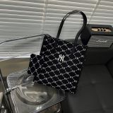  0437 - HÀNG CHÍNH HÃNG - Túi TOTE MLB họa tiết Monogram Shopping - *ĐEN DENIM* - Code: 3AORM012N-50BKS 