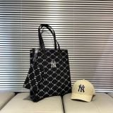  0437 - HÀNG CHÍNH HÃNG - Túi TOTE MLB họa tiết Monogram Shopping - *ĐEN DENIM* - Code: 3AORM012N-50BKS 