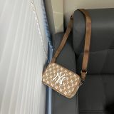  0430 - HÀNG CHÍNH HÃNG - TÚI MLB ĐEO CHÉO Monogram (Mini) Cross Bag New York Yankees *Beige* - Code: 32BGDM111-50B 