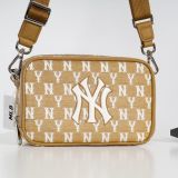  0430 - HÀNG CHÍNH HÃNG - TÚI MLB ĐEO CHÉO Monogram (Mini) Cross Bag New York Yankees *Beige* - Code: 32BGDM111-50B 