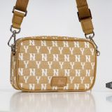  0430 - HÀNG CHÍNH HÃNG - TÚI MLB ĐEO CHÉO Monogram (Mini) Cross Bag New York Yankees *Beige* - Code: 32BGDM111-50B 