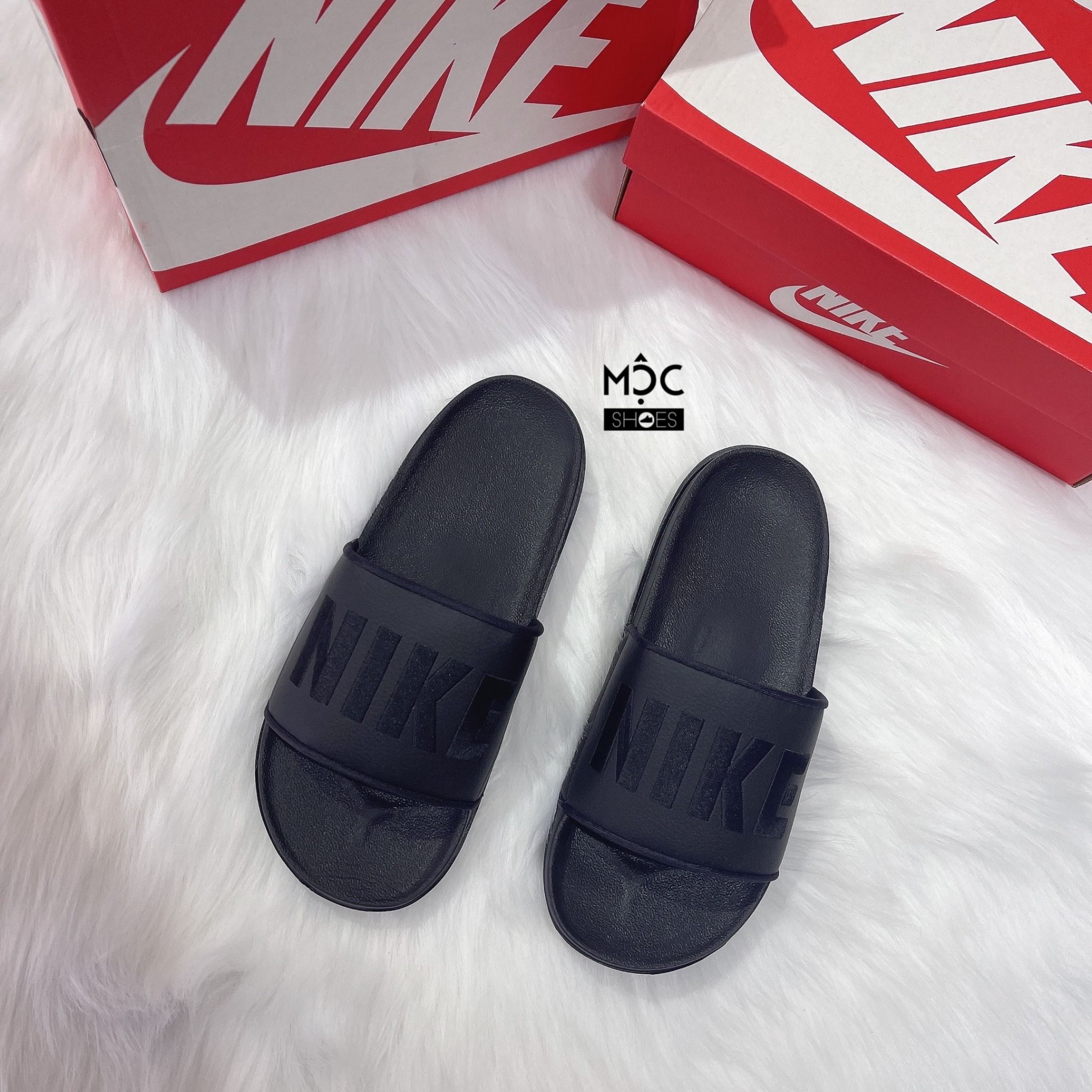  0450 - HÀNG CHÍNH HÃNG - DÉP NIKE OFFCOURT SLIDE - ĐEN Full - *All BLACK* 