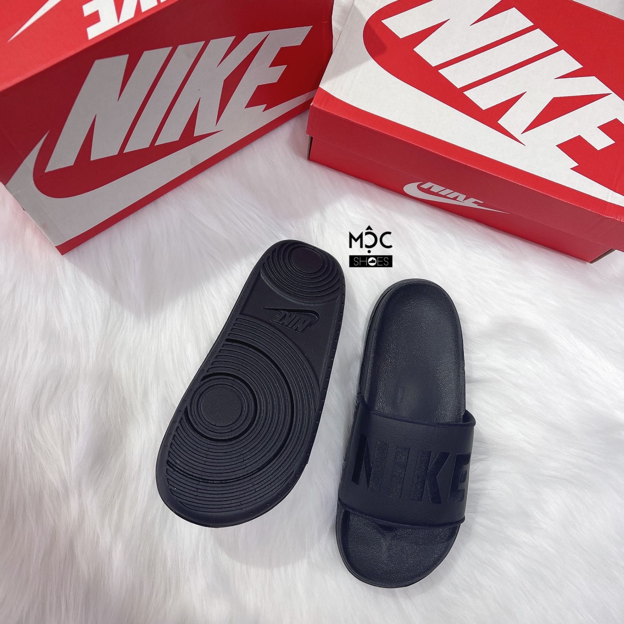 0450 - HÀNG CHÍNH HÃNG - DÉP NIKE OFFCOURT SLIDE - ĐEN Full - *All BLACK* 