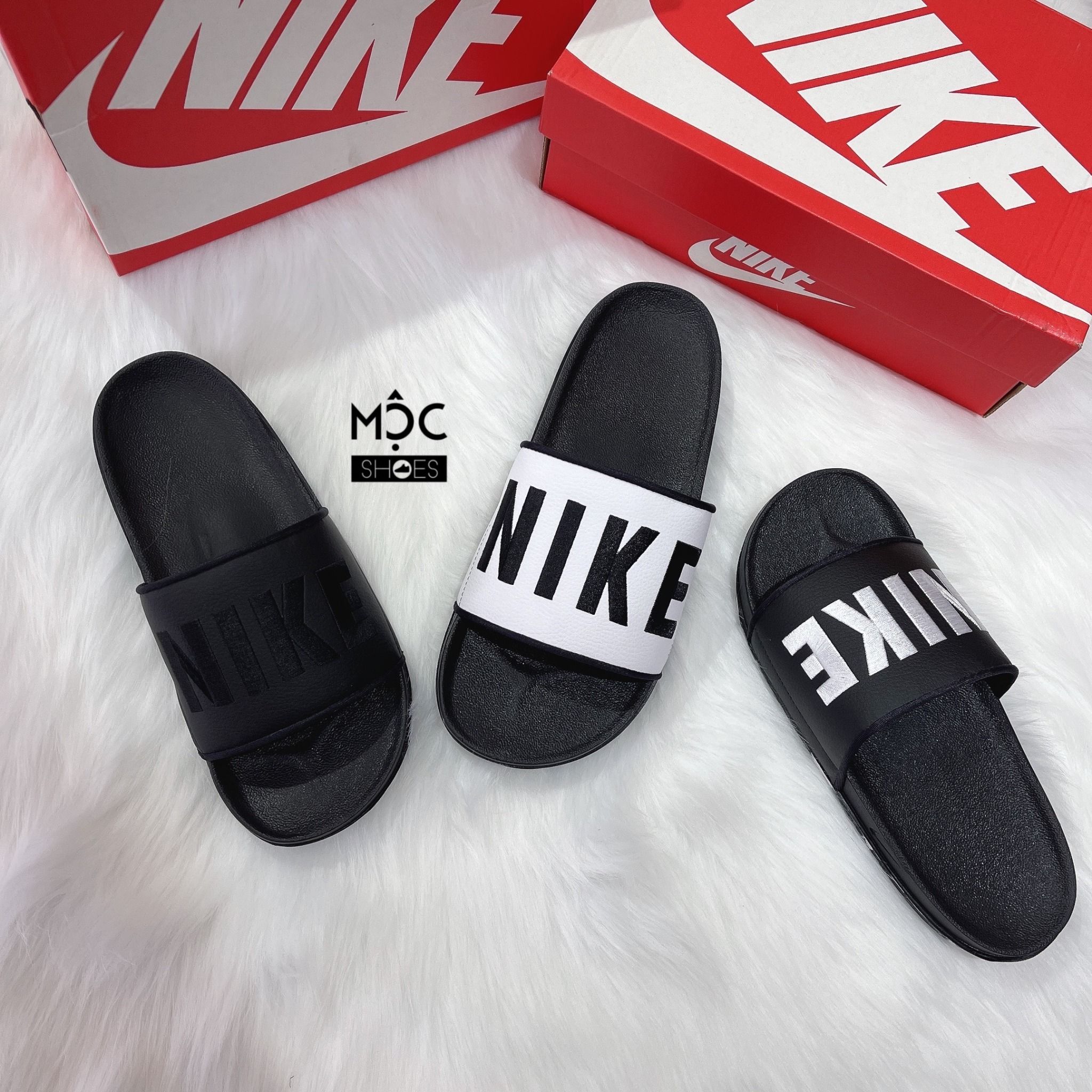  0450 - HÀNG CHÍNH HÃNG - DÉP NIKE OFFCOURT SLIDE - ĐEN Full - *All BLACK* 