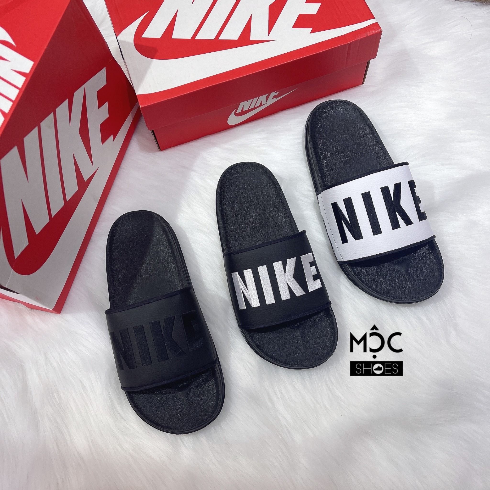  0450 - HÀNG CHÍNH HÃNG - DÉP NIKE OFFCOURT SLIDE - ĐEN Full - *All BLACK* 