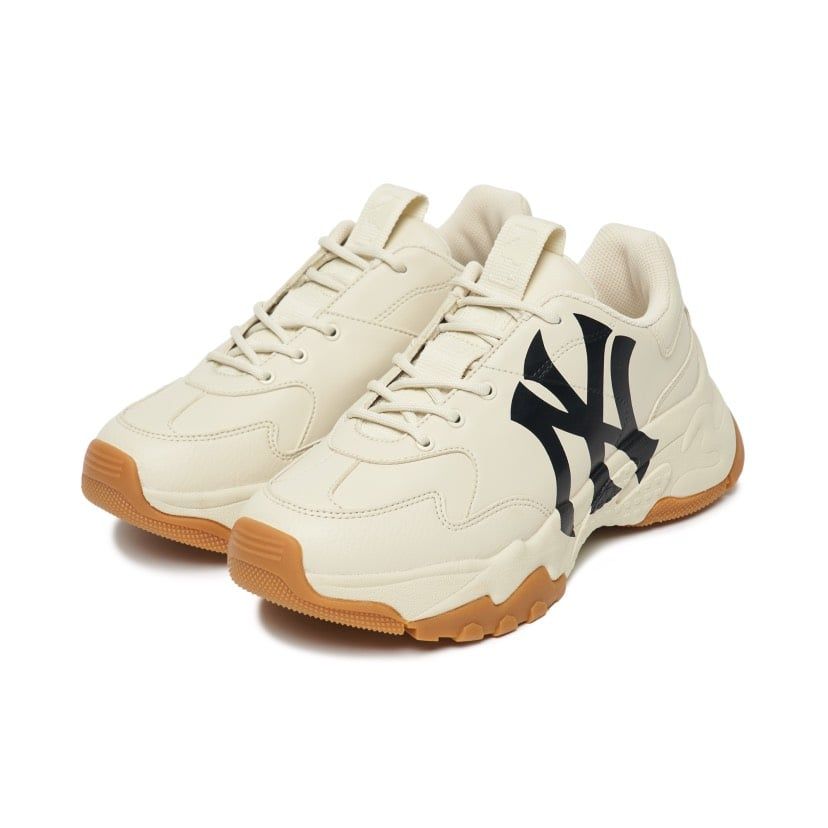  0471 - HÀNG CHÍNH HÃNG - GIÀY MLB CHUNKY EMBO NEW YORK YANKEES BEIGE ĐẾ GUM - Code: 3ASHC101N-50BGL 