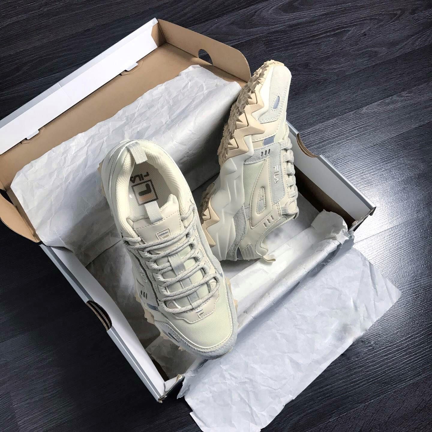  0473 - HÀNG CHÍNH HÃNG - GIÀY FILA OAKMENT MÀU KEM 2021 - CODE: 1JM00801-924 